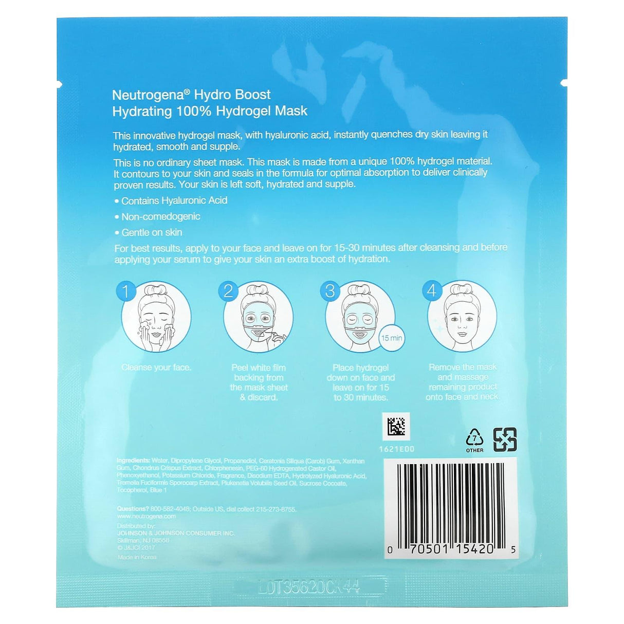 Neutrogena, Hydro Boost Hydrating Beauty Mask, 1 Sheet, 1 oz (30 g) - Supply Center USA