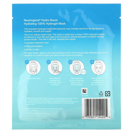 Neutrogena, Hydro Boost Hydrating Beauty Mask, 1 Sheet, 1 oz (30 g) - Supply Center USA