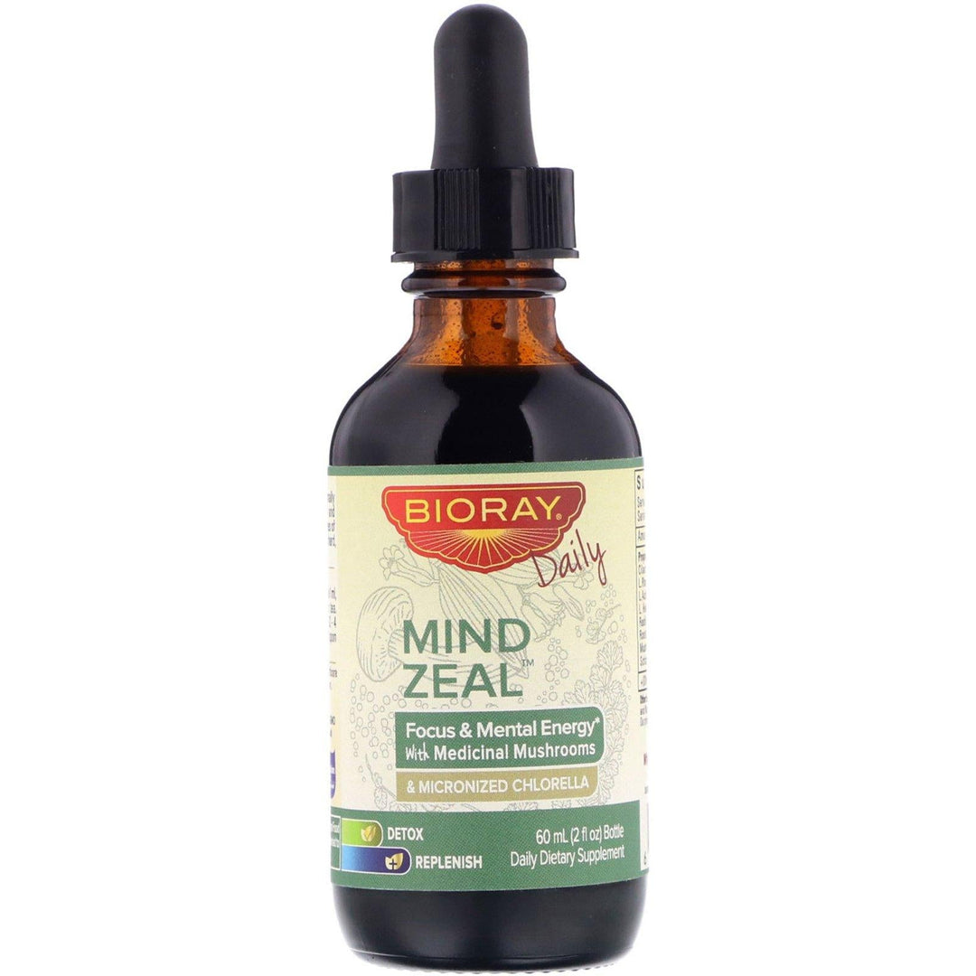 Bioray, Mind Zeal, Focus & Mental Energy, Alcohol Free, 2 fl oz (60 ml) - HealthCentralUSA