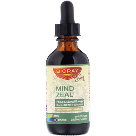 Bioray, Mind Zeal, Focus & Mental Energy, Alcohol Free, 2 fl oz (60 ml) - Supply Center USA