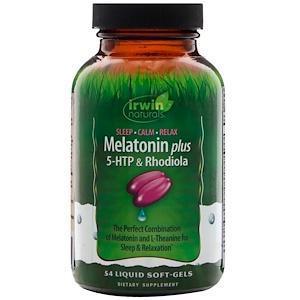 Irwin Naturals, Melatonin Plus, 5-HTP & Rhodiola, 54 Liquid Soft-Gels - Supply Center USA