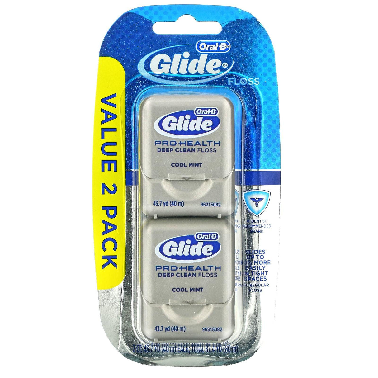 Oral-B, Glide, Pro-Health, Deep Clean Floss, Cool Mint, 2 Pack, 43.7 yd (40 m) Each - Supply Center USA