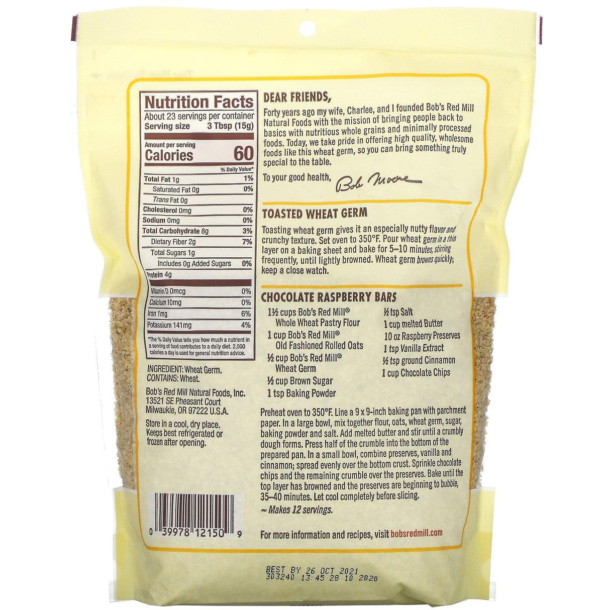 Bob's Red Mill, Wheat Germ, 12 oz (340 g) - Supply Center USA