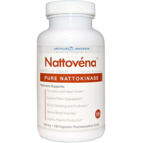 Arthur Andrew Medical, Nattovena, Pure Nattokinase, 200 mg, 180 Capsules - Supply Center USA