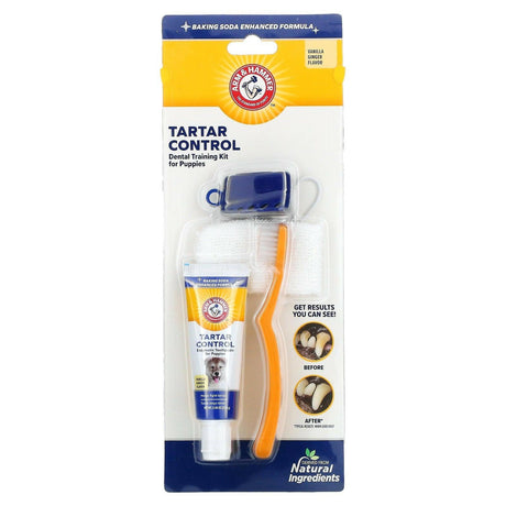 Arm & Hammer, Tartar Control, Dental Training Kit for Puppies, Vanilla Ginger, 4 Piece Kit - Supply Center USA