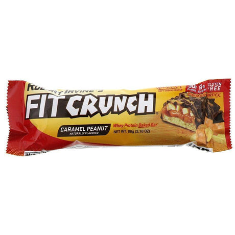 FITCRUNCH, Whey Protein Baked Bar, Caramel Peanut, 12 Bars, 3.10 oz (88 g) Each - Supply Center USA