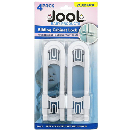 Jool Baby Products, Sliding Cabinet Lock, 4 Pack - Supply Center USA