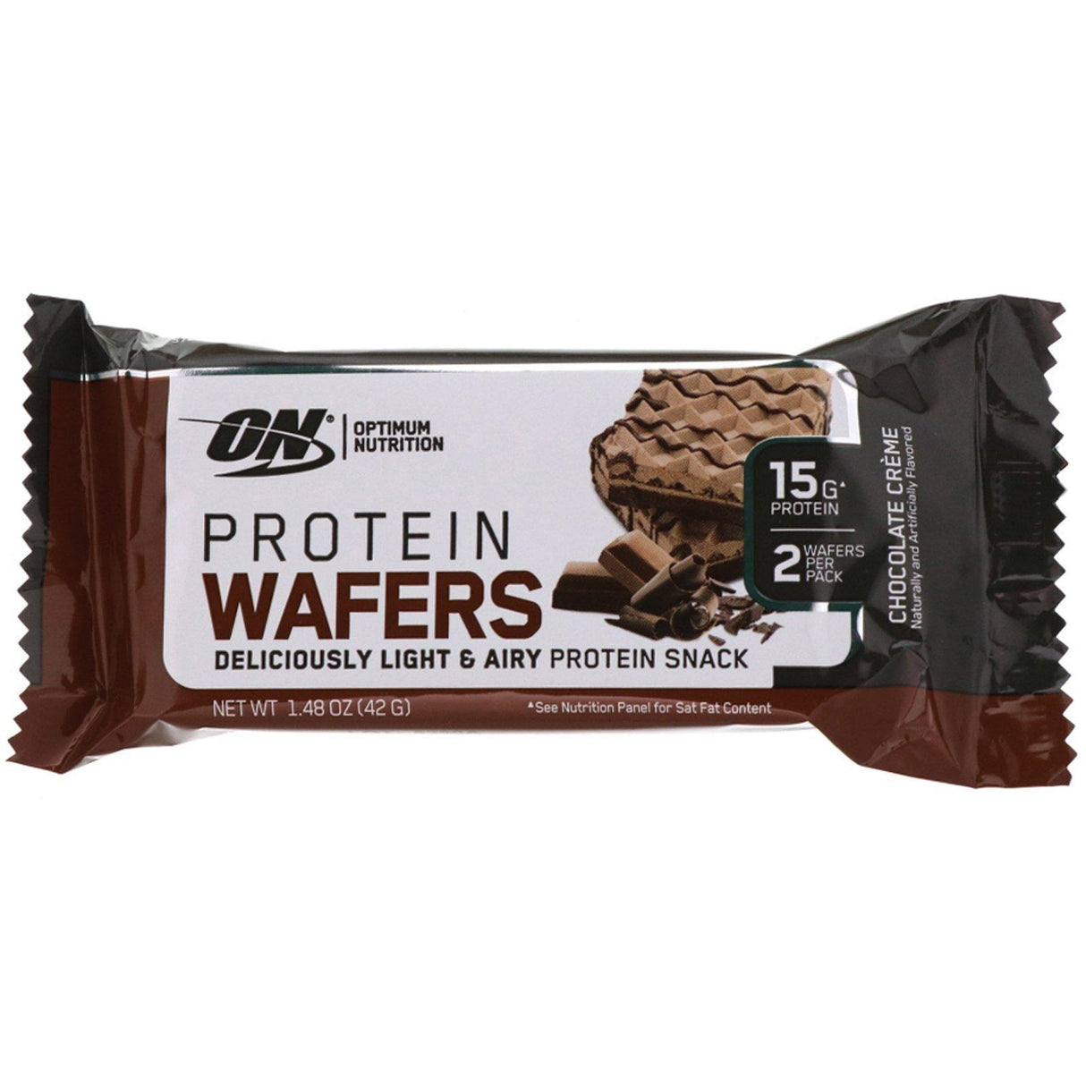 Optimum Nutrition, Protein Wafers, Chocolate Creme, 9 Packs, 1.48 oz (42 g) Each - Supply Center USA