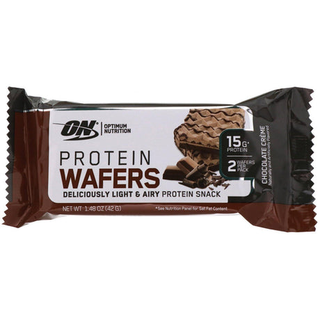 Optimum Nutrition, Protein Wafers, Chocolate Creme, 9 Packs, 1.48 oz (42 g) Each - Supply Center USA