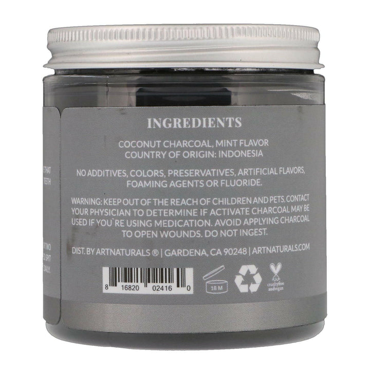 Artnaturals, Activated Charcoal Powder, Mint Flavored, 4 oz (113 g) - HealthCentralUSA