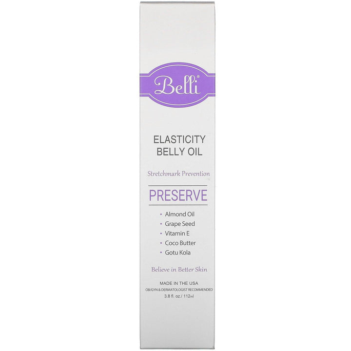 Belli Skincare, Elasticity Belly Oil, 3.8 fl oz (112 ml) - HealthCentralUSA