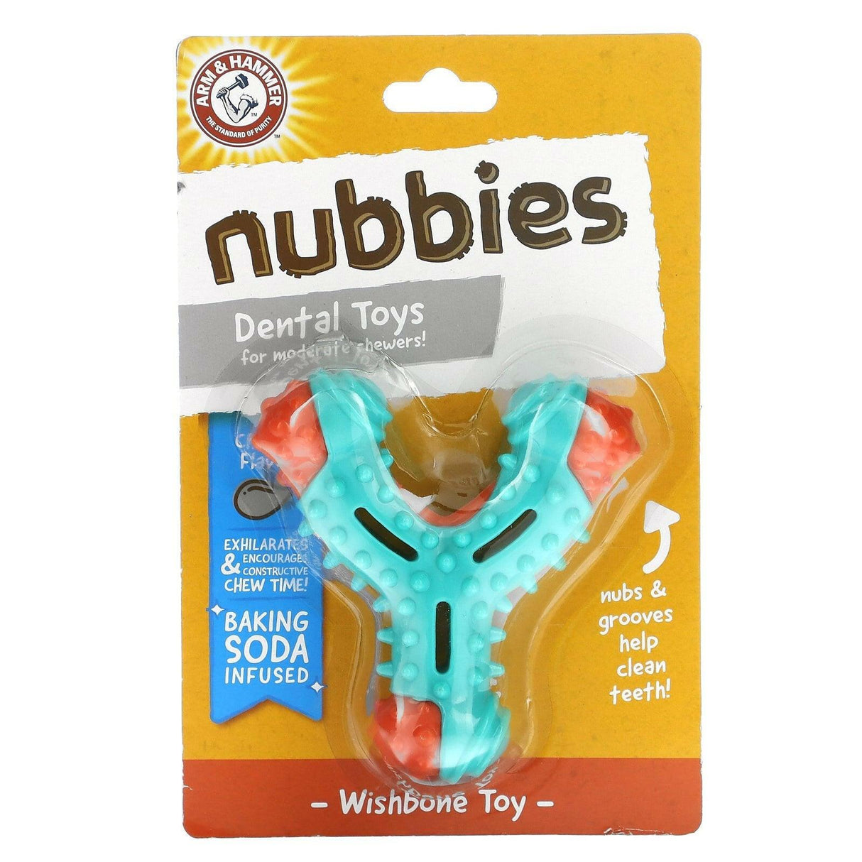 Arm & Hammer, Nubbies, Dental Toys for Moderate Chewers, Wishbone, Chicken, 1 Toy - Supply Center USA