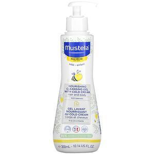 Mustela, Baby, Nourishing Cleansing Hair and Body Gel with Cold Cream, For Dry Skin, 10.14 fl oz (300 ml) - Supply Center USA