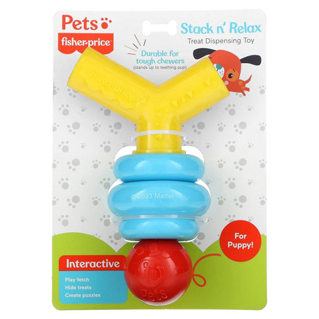 Fisher-Price, Pets, Stack n' Relax, Treat Dispensing Toy, For Dogs, 1 Chew Toy - Supply Center USA