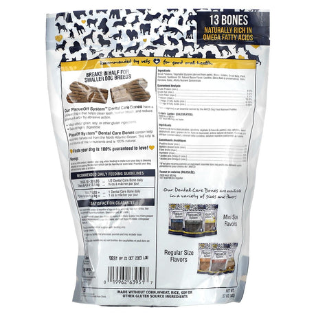 ProDen, PlaqueOff System, Dental Care Bones, For Dogs, Chicken & Pumpkin, 13 Bones, 17 oz (482 g) - Supply Center USA