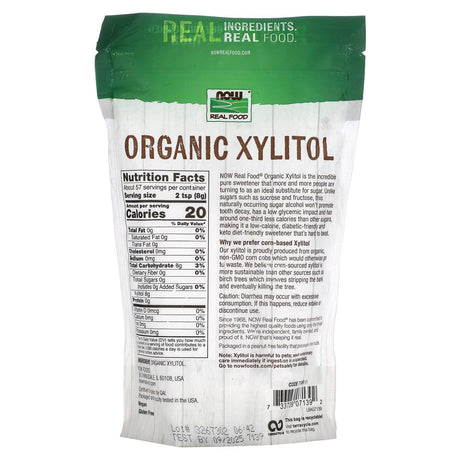 NOW Foods, Real Food, Organic Xylitol, 1 lb (454 g) - Supply Center USA