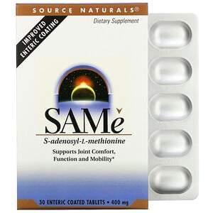 Source Naturals, SAMe, 400 mg, 30 Enteric Coated Tablets - Supply Center USA