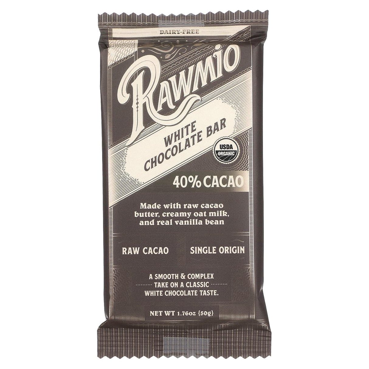 Rawmio, White Chocolate Bar, 1.76 oz (50 g) - Supply Center USA