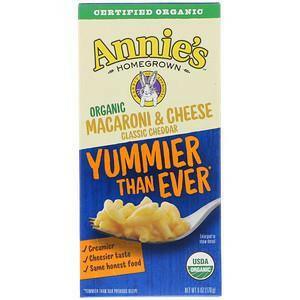 Annie's Homegrown, Organic Macaroni & Cheese, Classic Cheddar, 6 oz (170 g) - Supply Center USA