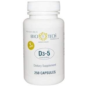 Bio Tech Pharmacal, D3-5 Cholecalciferol, 250 Capsules - Supply Center USA