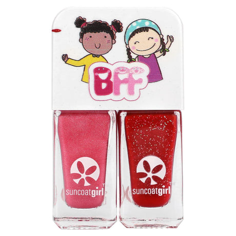 SuncoatGirl, Beauties Nail Polish Duo Set, Cherry Red and Gold Glitter, 2 Piece Set - Supply Center USA