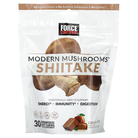 Force Factor, Modern Mushrooms, Shiitake, Caramel Apple, 30 Superfood Soft Chews - Supply Center USA