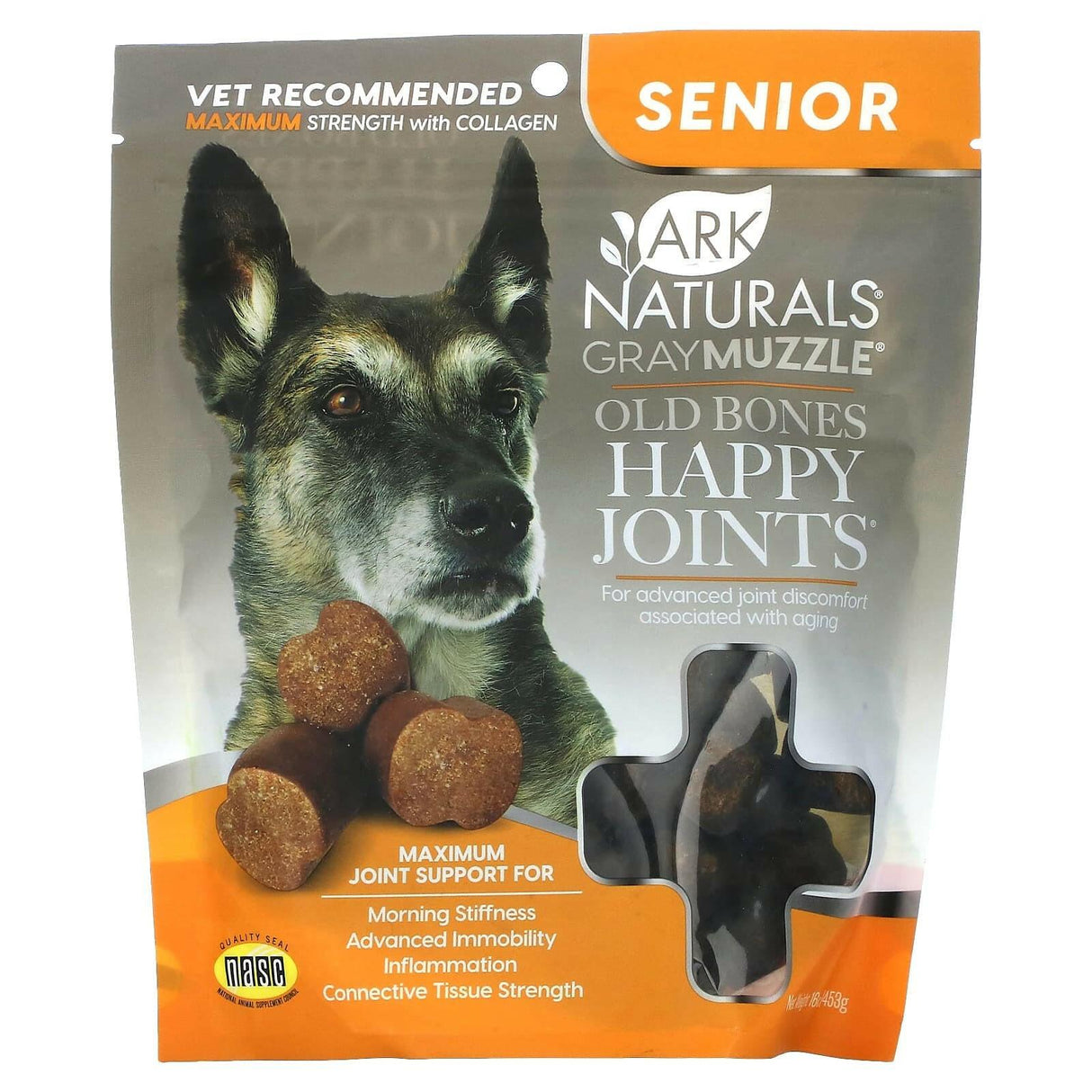 Ark Naturals, Old Bones Happy Joints, Maximum Strength with Collagen, For Dogs, Senior, 16 oz (453 g) - Supply Center USA