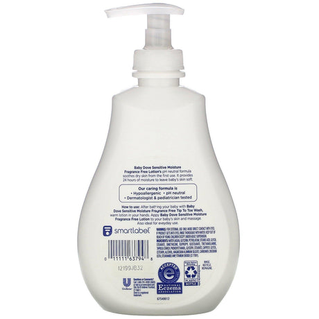 Dove, Baby, Sensitive Moisture Lotion, Fragrance Free, 13 fl oz (384 ml) - Supply Center USA