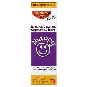 Bioray, NDF Happy, Removes Unwanted Organisms & Toxins, Kids, Peach Flavor, 2 fl oz. (60 ml) - Supply Center USA