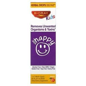 Bioray, NDF Happy, Removes Unwanted Organisms & Toxins, Kids, Peach Flavor, 2 fl oz. (60 ml) - HealthCentralUSA