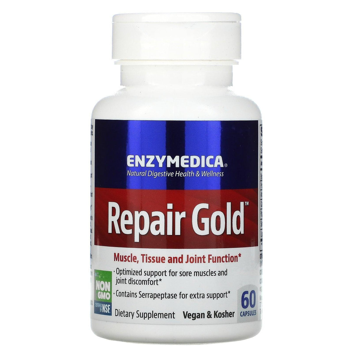 Enzymedica, Repair Gold, Muscle, Tissue, and Joint Function, 60 Capsules - Supply Center USA