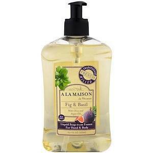 A La Maison de Provence, Hand and Body Liquid Soap, Fig and Basil, 16.9 fl oz (500 ml) - Supply Center USA