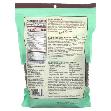 Bob's Red Mill, Green Lentils, Petite French Style, 1 lb 8 oz (680 g) - Supply Center USA