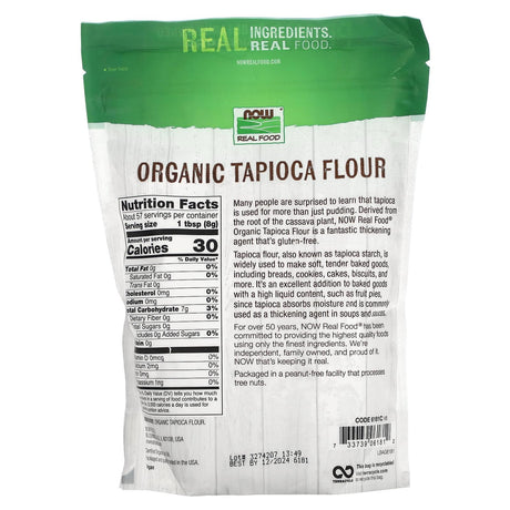 NOW Foods, Organic Tapioca Flour, 16 oz (454 g) - Supply Center USA