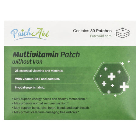 PatchAid, Multivitamin Patch without Iron , 30 Patches - Supply Center USA