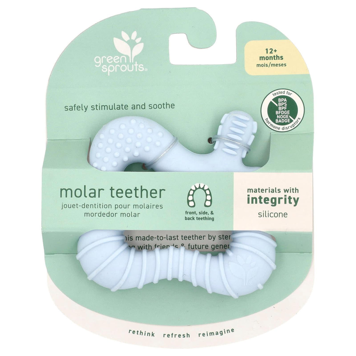 Green Sprouts, Molar Teether, Silicone, 12+ Months, 1 Teether - Supply Center USA