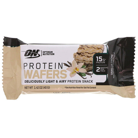 Optimum Nutrition, Protein Wafers, Vanilla Creme, 9 Packs, 1.42 oz (40 g) Each - Supply Center USA