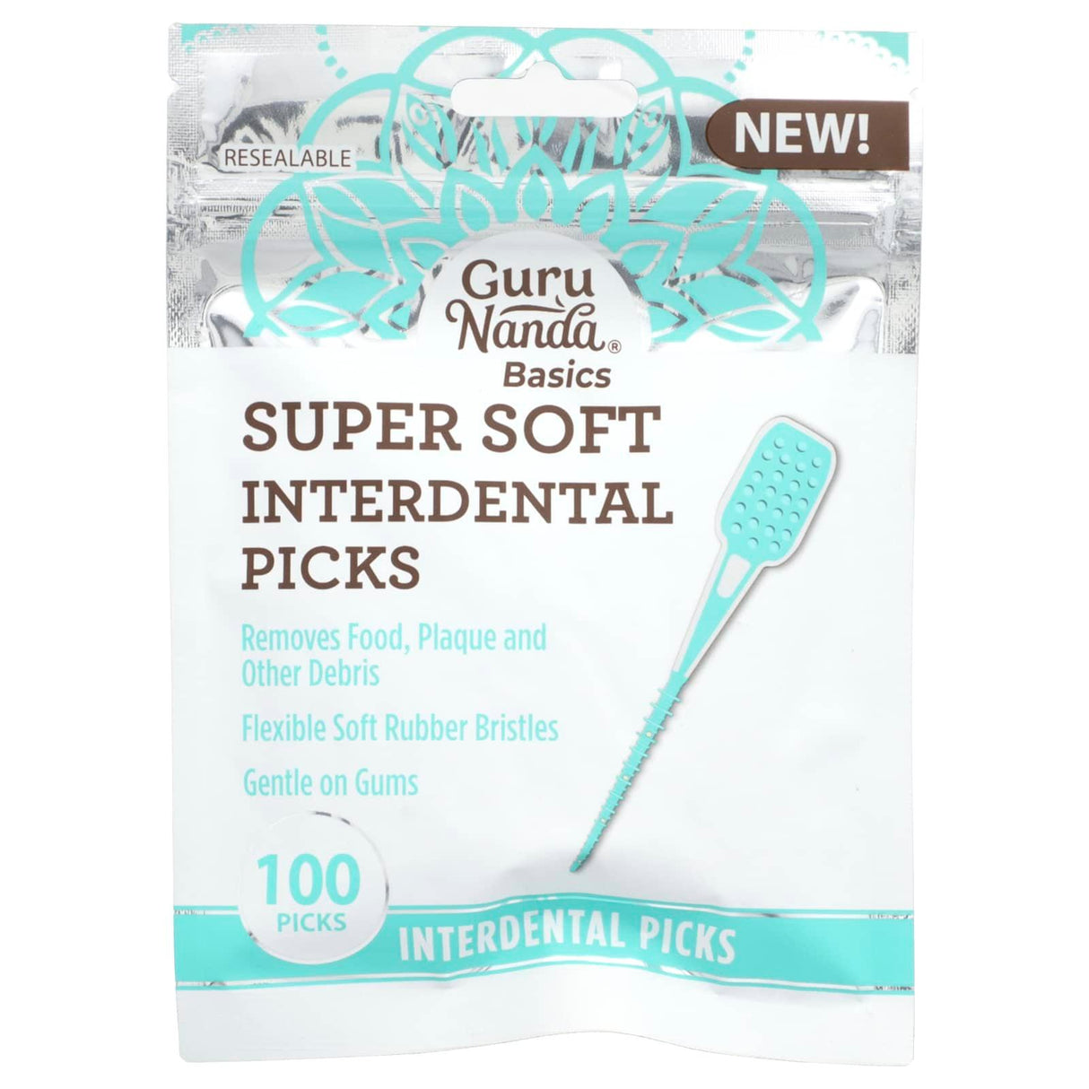 GuruNanda, Basics, Super Soft Interdental Picks, 100 Picks - Supply Center USA