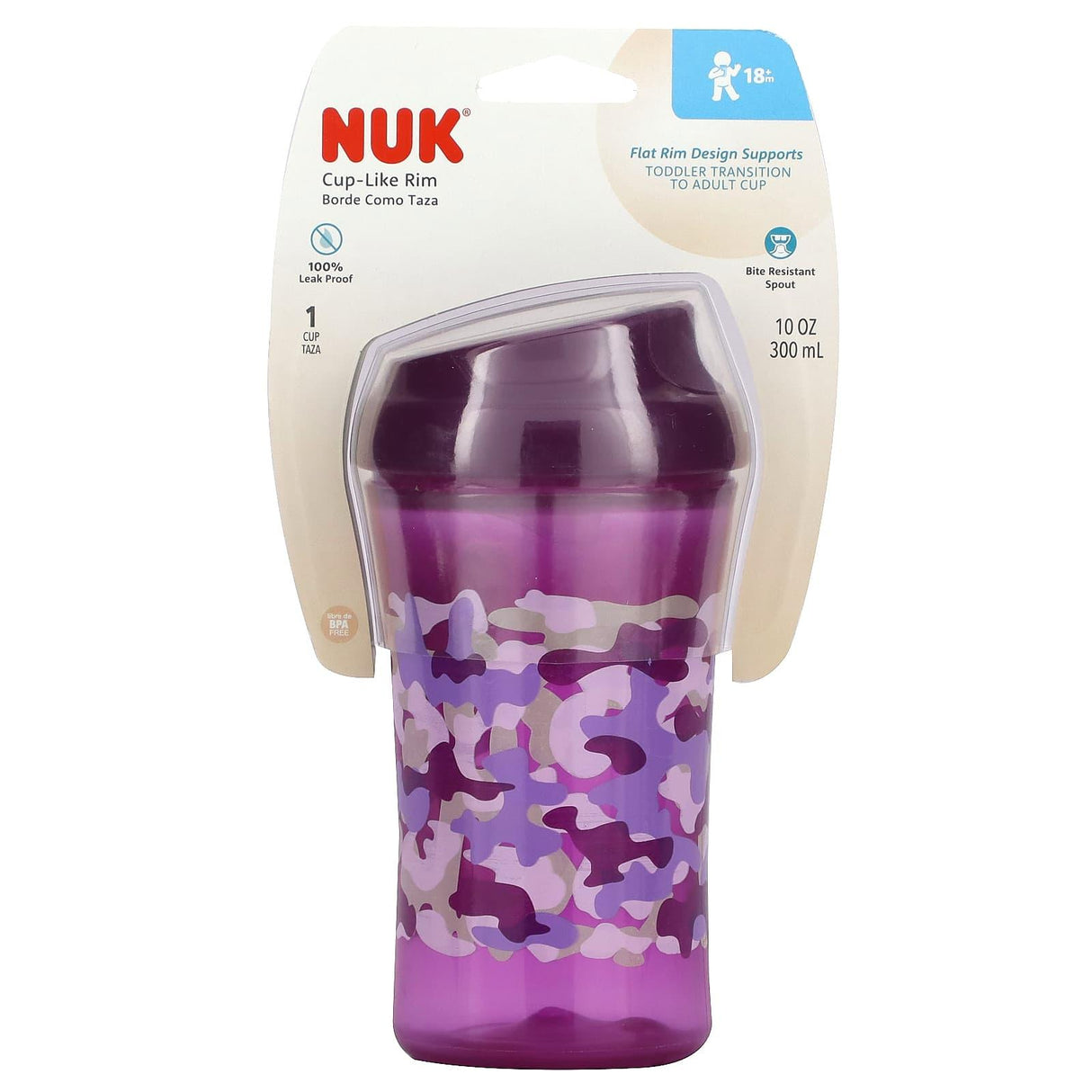 NUK, Cup-Like Rim, 18+ Months, Blue, 10 oz (300 ml) - Supply Center USA