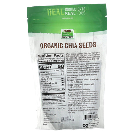 NOW Foods, Real Food, Organic Chia Seeds, 12 oz (340 g) - Supply Center USA