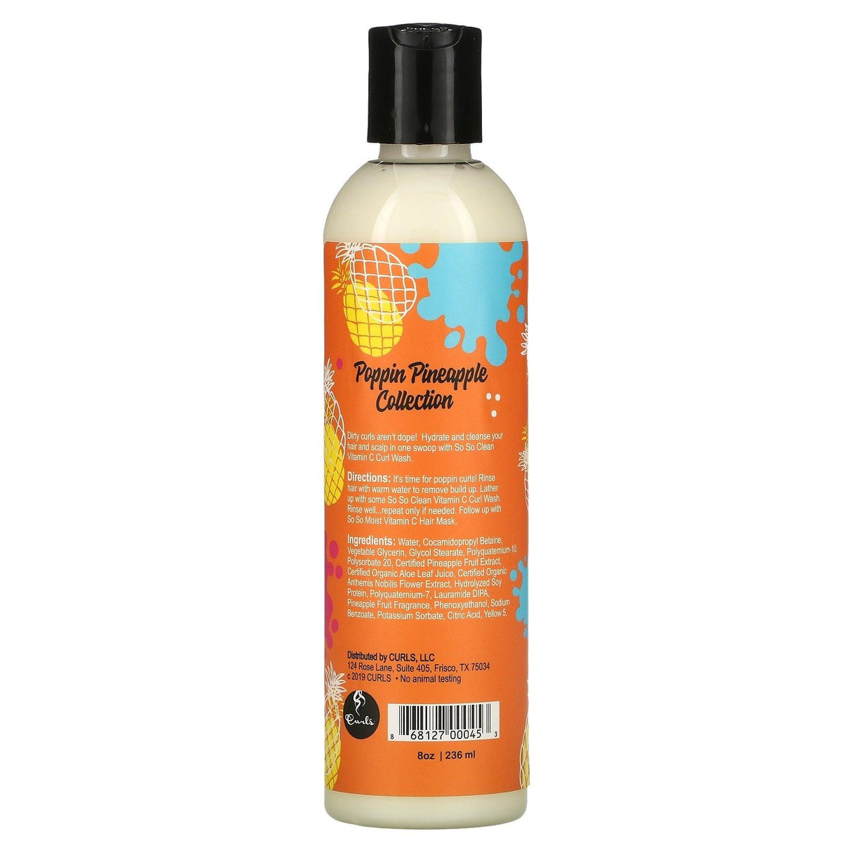 Curls, Poppin Pineapple Collection, So So Clean, Vitamin C, Curl Wash, 8 oz (236 ml) - Supply Center USA