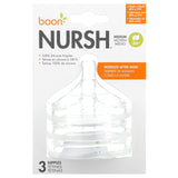 Boon, Nursh, Silicon Nipples, Medium, 3 Months+, 3 Nipples - Supply Center USA