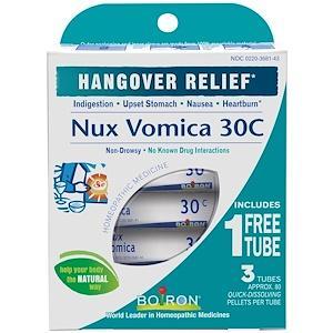 Boiron, Single Remedies, Nux Vomica, 30C, 3 Tubes, Approx 80 Pellets Each - HealthCentralUSA