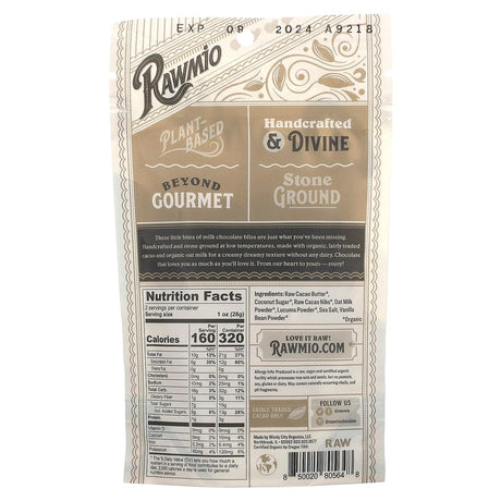 Rawmio, White Chocolate Hearts, 40% Raw Cacao, 2 oz (56.7 g) - Supply Center USA