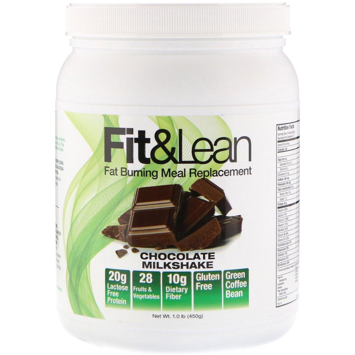 Fit & Lean, Fat Burning Meal Replacement, Cookies & Cream, 1.0 lb (450 g) - Supply Center USA