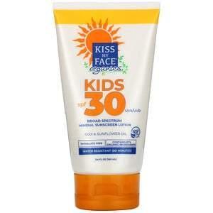 Kiss My Face, Organics, Kids, Broad Spectrum Mineral Sunscreen Lotion, SPF 30, 3.4 fl oz (100 ml) - Supply Center USA