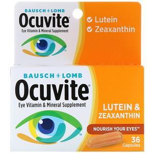 Bausch & Lomb, Ocuvite, Lutein & Zeaxanthin, 36 Capsules - HealthCentralUSA