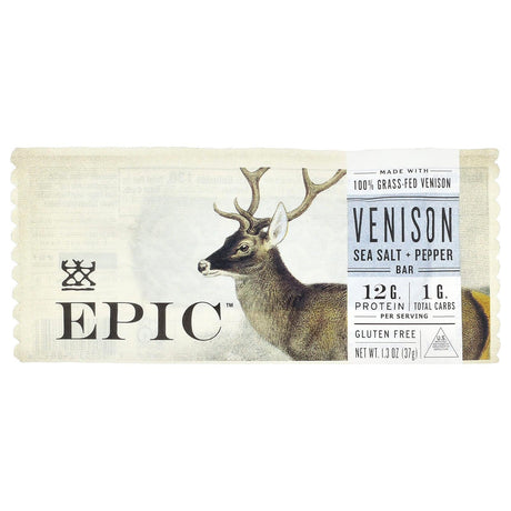 Epic Bar, Venison Sea Salt + Pepper Bar, 1.3 oz (37 g) - Supply Center USA