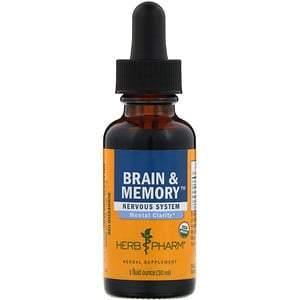 Herb Pharm, Brain & Memory, Nervous System, 1 fl oz (30 ml) - Supply Center USA