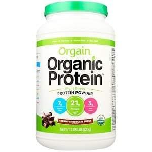 Orgain, Organic Protein Powder, Plant Based, Creamy Chocolate Fudge, 2.03 lbs (920 g) - Supply Center USA